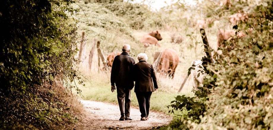 Älteres Paar beim Wandern