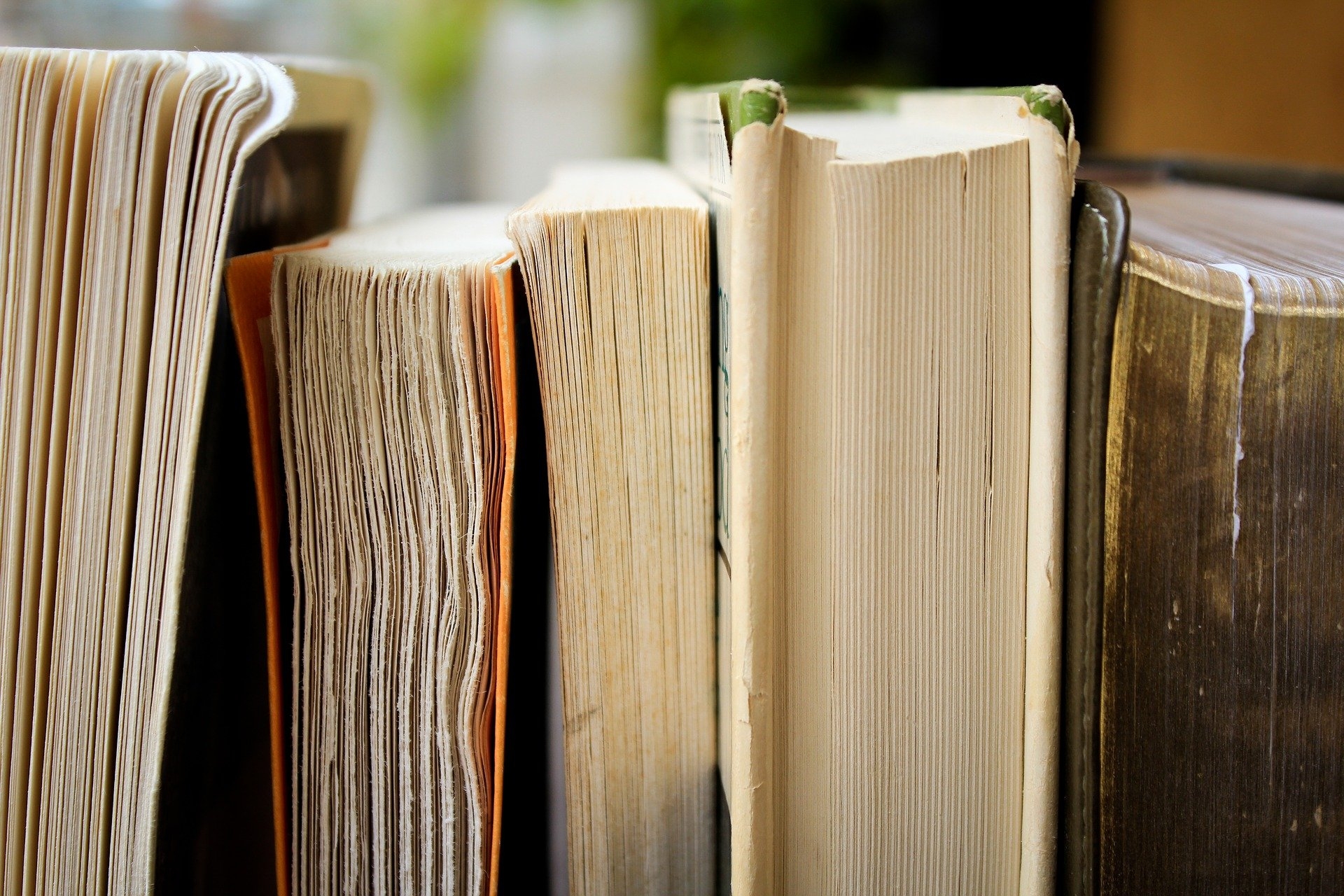 Ansicht mehrere Bücher nebeneinander Ansicht mehrere Bücher nebeneinander