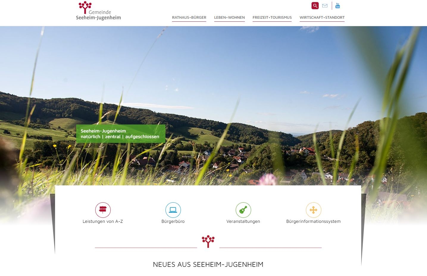 Startseite der Internetseite