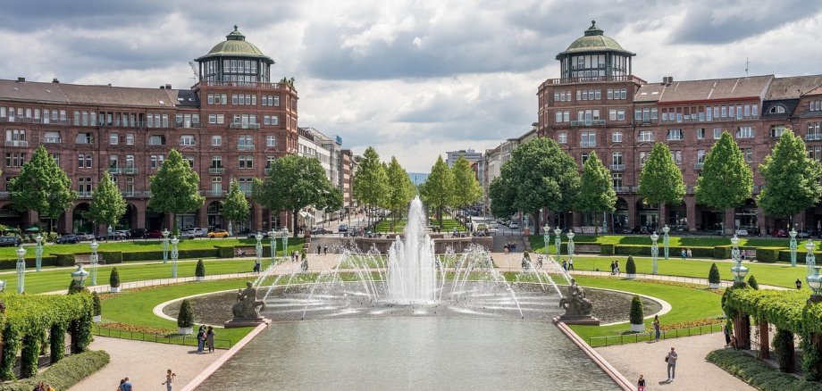 Mannheim Park mit Brunnen