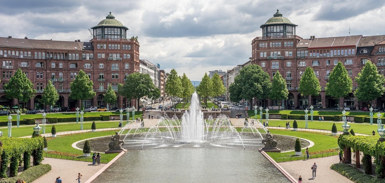 Mannheim Park mit Brunnen Mannheim Park mit Brunnen