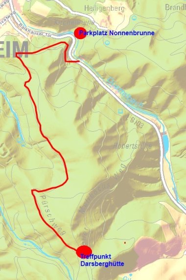 Wegplan zur Darsberghütte