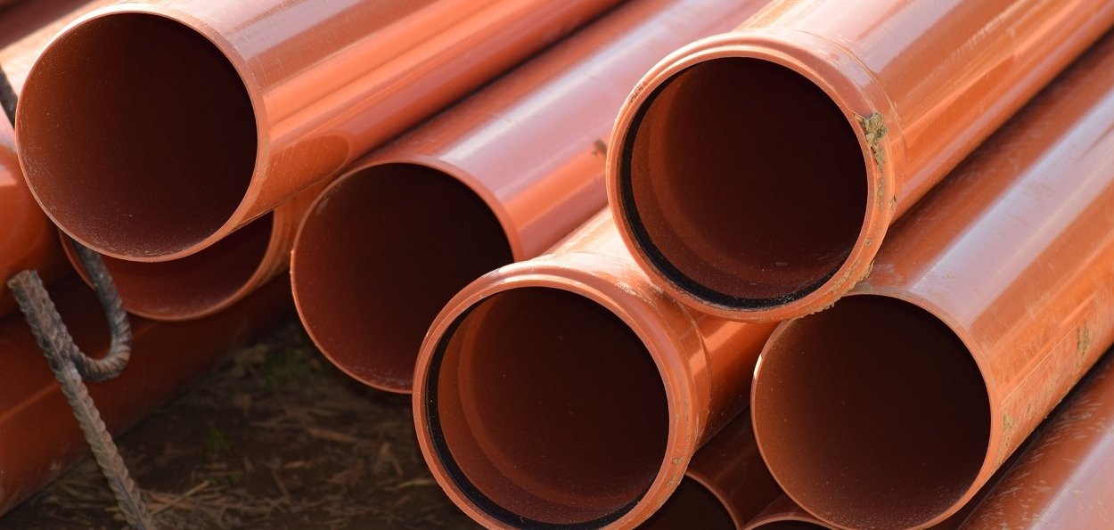 Baustellenrohre für Kanalarbeiten